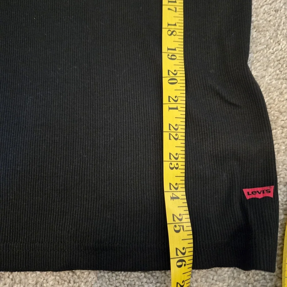 Levis Mens Ribbed Black Sleeveless Tank Racerback Top Shirt Sz L Large Grunge